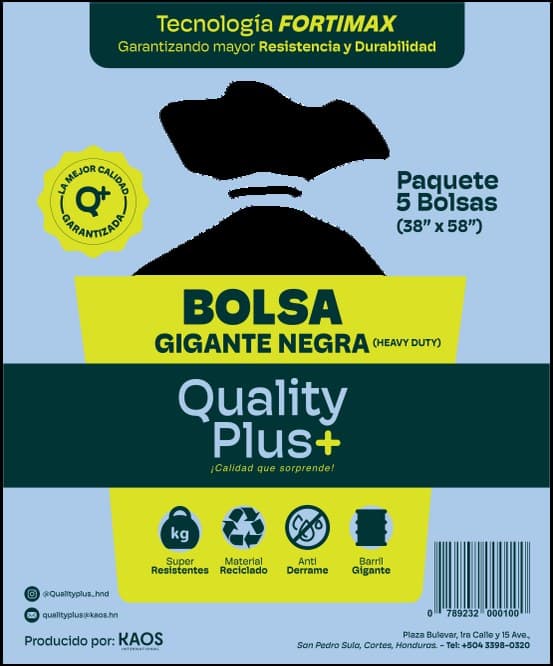 Bolsa Gigante Negra Paquete 38"x58"