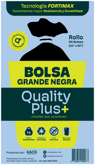 Bolsa Grande Negra Paquete 24"x30"