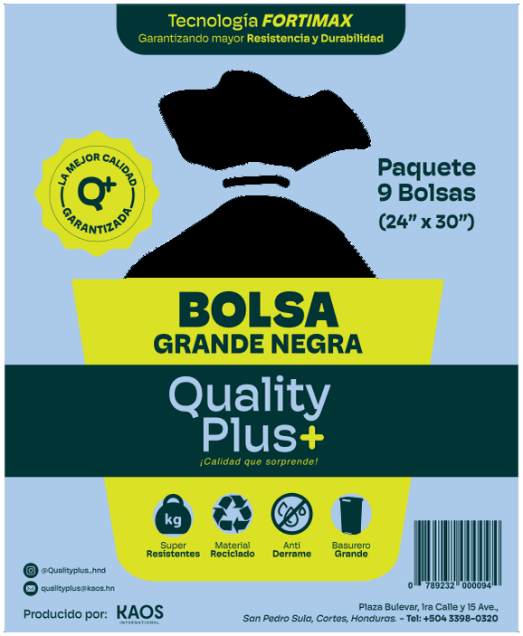 Bolsa Gigante Negra Paquete 38"x58"